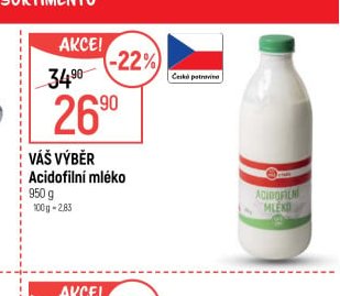 Váš výběr Acidofilní mléko 950 g