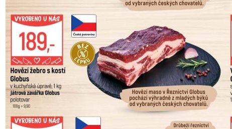 Hovězí žebro s kostí Globus