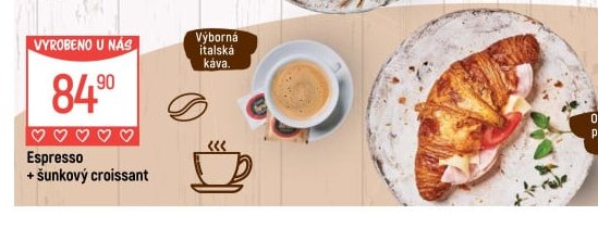 Espresso + šunkový croissant