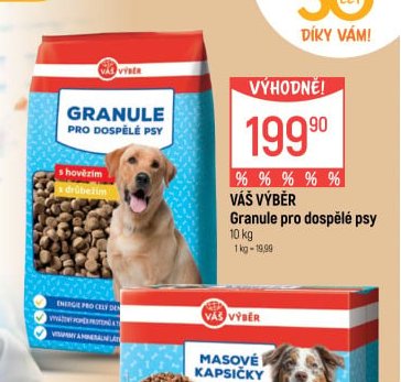 Váš Výběr Granule pro dospělé psy 10 kg