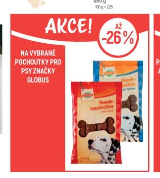 Globus Na vybrané pochoutky pro psy značky Globus