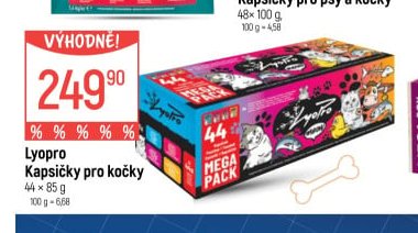 Lyopro Kapsičky pro kočky 44x100 g
