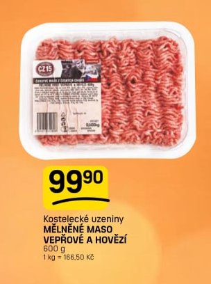 Kostelecké uzeniny MĚLNĚNÉ MASO VEPŘOVÉ A HOVĚZÍ - FLOP aktualniletaky.eu