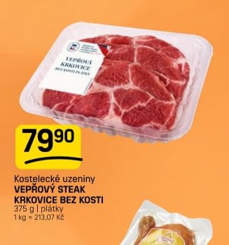 Kostelecké uzeniny VEPŘOVÝ STEAK KRKOVICE BEZ KOSTI - FLOP aktualniletaky.eu