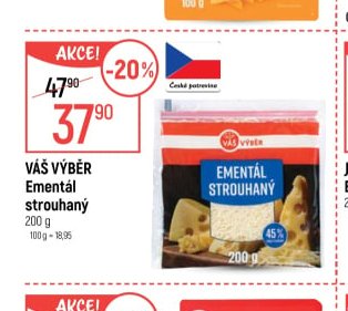 Váš Výběr Ementál strouhaný