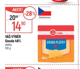 Váš Výběr Gouda 48% plátky 100g
