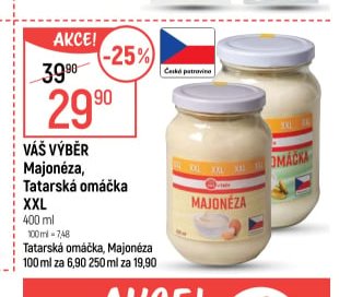 Váš Výběr Majonéza, Tatarská omáčka XXL 400ml
