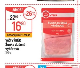 Váš Výběr Šunka dušená výběrová 100g