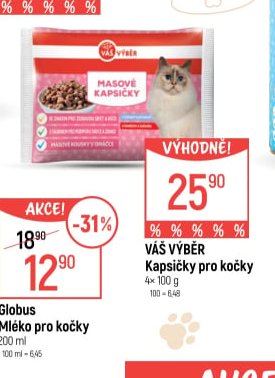 VÁŠ VÝBĚR Kapsičky pro kočky 4x 100 g