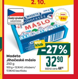 Madeta Jihočeské máslo