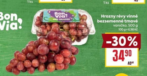 Hrozny révy vinné bezsemenné tmavé