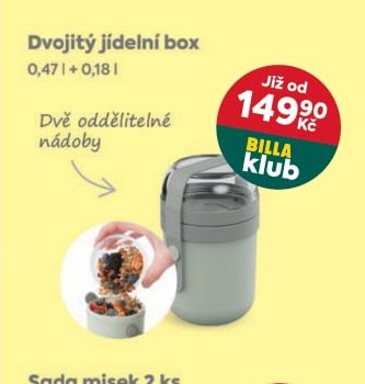 Dvojitý jídelní box 0,47 l + 0,18 l