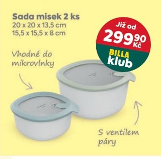 Sada misek 2 ks 20 x 20 x 13,5 cm 15,5 x 15,5 x 8 cm