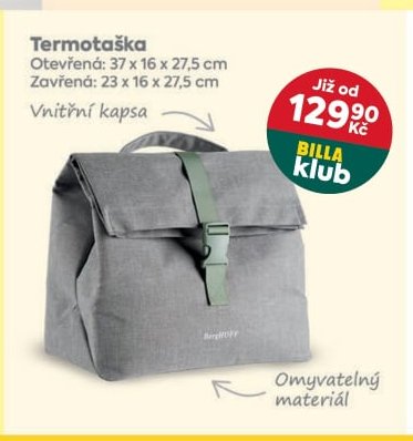 Termotaška Otevřená: 37 x 16 x 27,5 cm Zavřená: 23 x 16 x 27,5 cm
