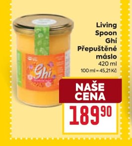 Living Spoon Ghí Přepuštěné máslo 420 ml