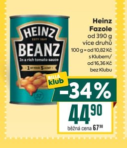 Heinz Fazole od 390 g