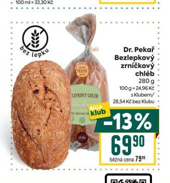 Dr. Pekař Bezlepkový zrníčkový chléb