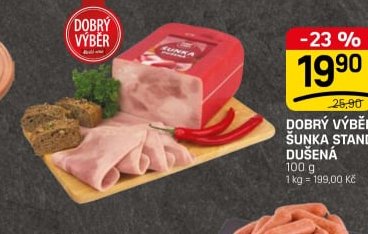 DOBRÝ VÝBĚR ŠUNKA STANDARD DUŠENÁ