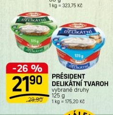 PRÉSIDENT DELIKÁTNÍ TVAROH