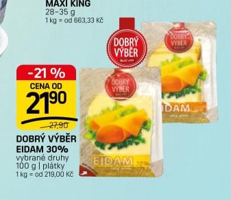 DOBRÝ VÝBĚR EIDAM 30%