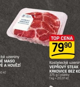 Kostelecké uzeniny VEPŘOVÝ STEAK KRKOVICE BEZ KOSTI