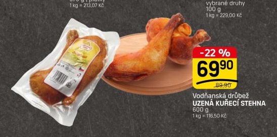 Vodňanská drůbež UZENÁ KUŘECÍ STEHNA