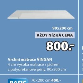 Vrchní matrace VINGAN