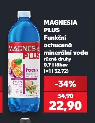MAGNESIA PLUS Funkční ochucená minerální voda