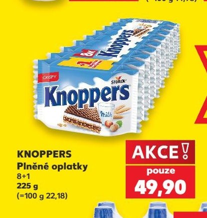 Knoppers Plněné oplatky 225 g