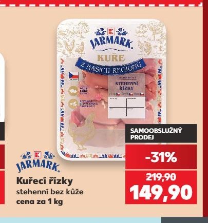 JARMARK Kuřecí řízky stehenní bez kůže