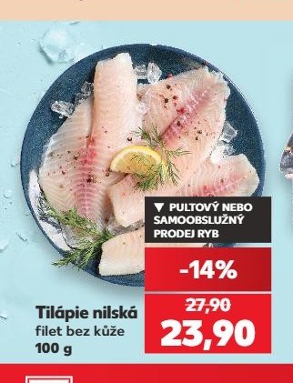 Tilápie nilská filet bez kůže 100 g