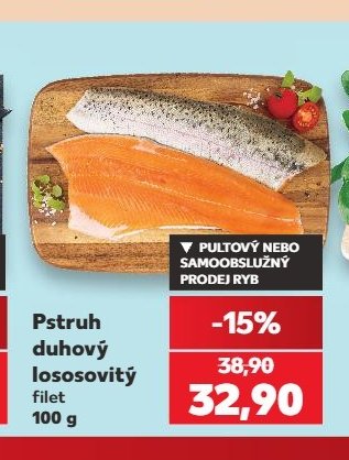 Pstruh duhový lososovitý filet 100 g
