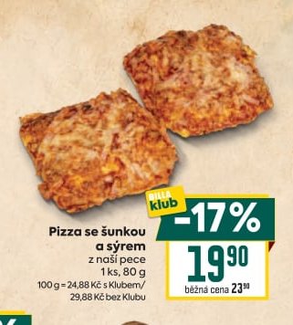 Pizza se šunkou a sýrem