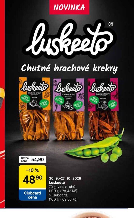 Luskeeto hrachové krekry