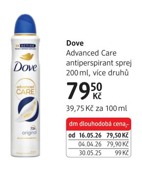Dove Advanced Care antiperspirant sprej 200 ml, více druhů