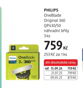 PHILIPS OneBlade Original 360 QP430/50 náhradní břity 3 ks