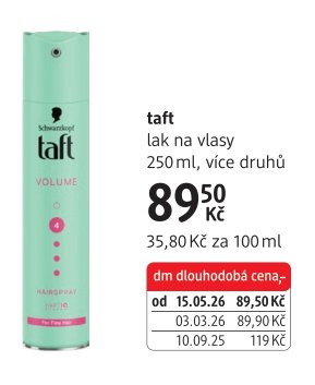 taft lak na vlasy 250 ml, více druhů