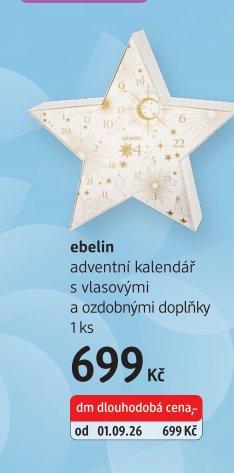 ebelin adventní kalendář s vlasovými a ozdobnými doplňky
