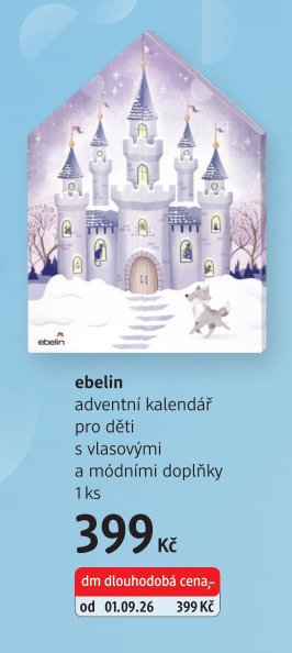 ebelin adventní kalendář pro děti s vlasovými a módními doplňky