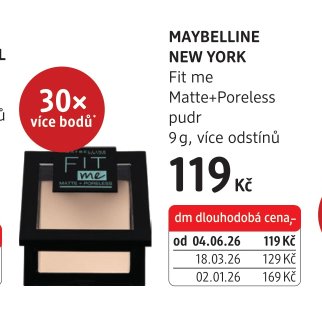 MAYBELLINE NEW YORK Fit me Matte+Poreless pudr