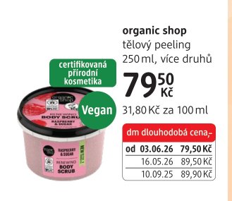 organic shop tělový peeling