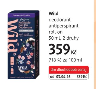 Wild deodorant antiperspirant roll-on