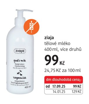 ziaja tělové mléko 400 ml