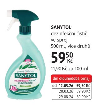 SANYTOL dezinfekční čistič ve spreji