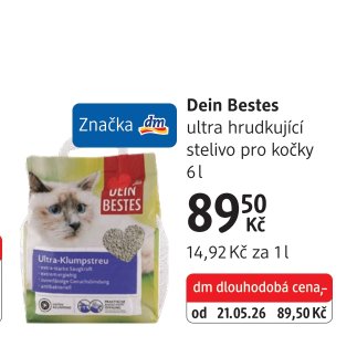 Dein Bestes ultra hrudkující stelivo pro kočky