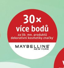 30x více bodů za lib. mn. produktů dekorativní kosmetiky značky MAYBELLINE NEW YORK