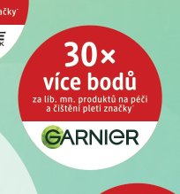 30x více bodů za lib. mn. produktů na péči a čištění pleti značky GARNIER