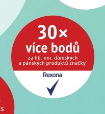 30x více bodů za lib. mn. dámských a pánských produktů značky Rexona