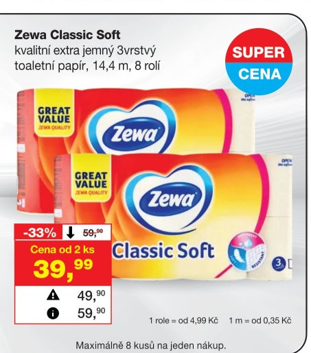 Zewa Classic Soft toaletní papír