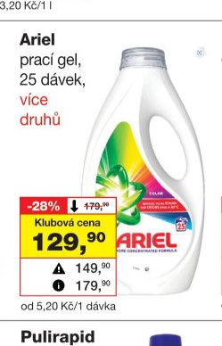 Ariel prací gel